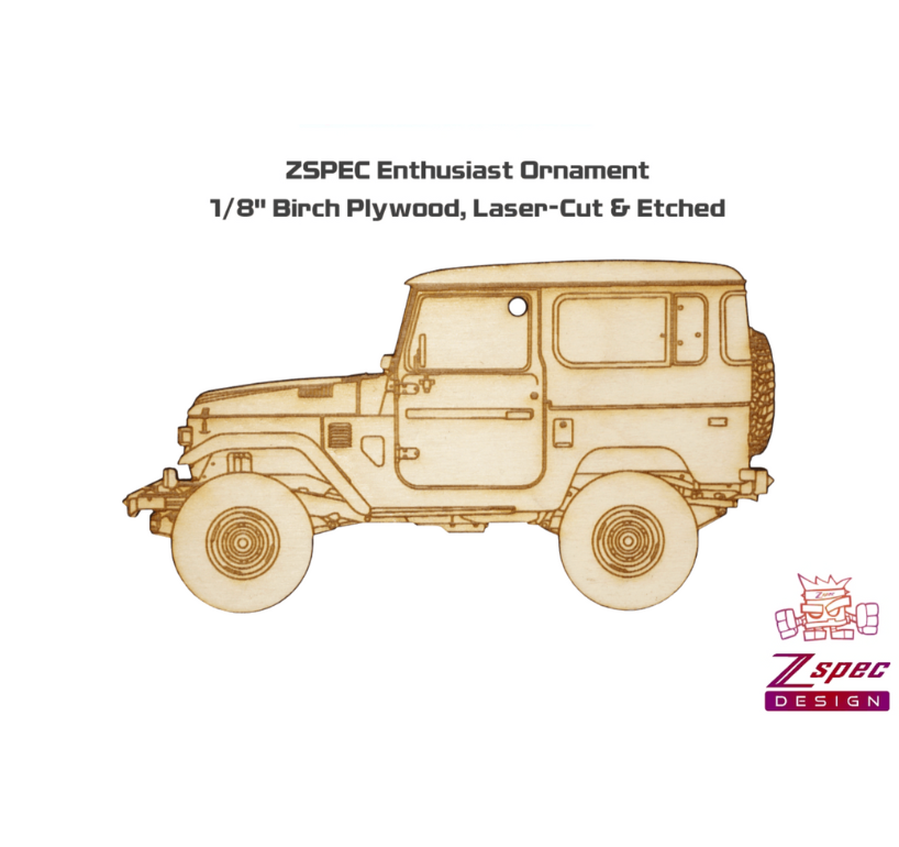 ZSPEC Laser-Engraved Wood Ornament, Style: Toyota FJ40 Landcruiser, Birch - ZSD-562860-  DRIVEN - 2