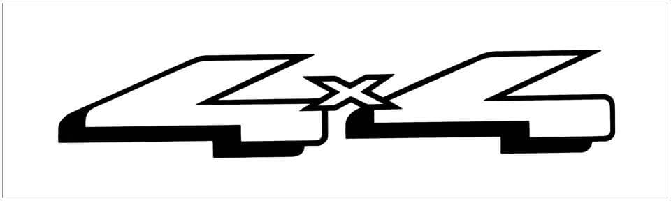 Ford Truck 4x4 Decal - 2.5" x 12" - TR082-BK-1-TR082-BK-2-  DRIVEN - 1