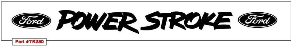 Ford Power Stroke Windshield Decal with Ovals - 3.8" x 42" - TR280-SL-1-TR280-SL-2-  DRIVEN - 1
