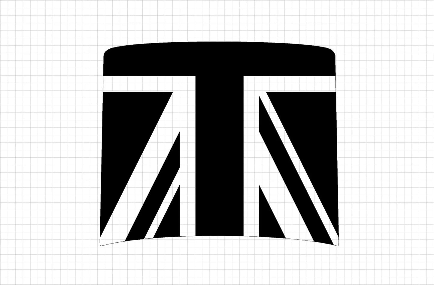 Union Jack Hood / Bonnet Decal Overlay (Matte Black) - 2020+ Land Rover Defender 90 & 110 - LRDEFENDER2UNIONHD-  DRIVEN - 1