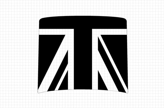 Union Jack Hood / Bonnet Decal Overlay (Matte Black) - 2020+ Land Rover Defender 90 & 110 - LRDEFENDER2UNIONHD-  DRIVEN - 1