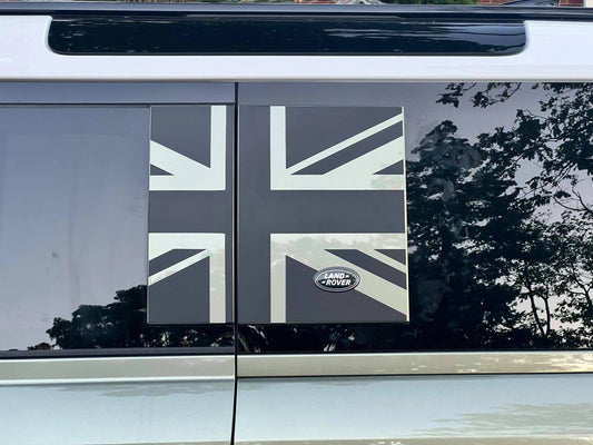 Union Jack Side Window Panel Overlay (Matte Black) - 2020+ Land Rover Defender 110 / 130 - 20LRDEFENDER110NVDP-MB-20LRDEFENDER110FPDP-MB-20LRDEFENDER110NVDP-MBX2-20LRDEFENDER110FPDP-MBX2-20LRDEFENDER110NVDP-WH-  DRIVEN - 1