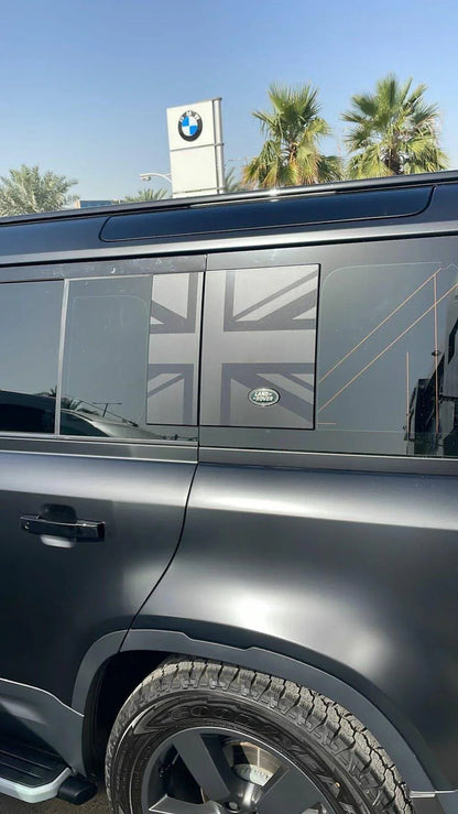 Union Jack Side Window Panel Overlay (Matte Black) - 2020+ Land Rover Defender 110 / 130 - 20LRDEFENDER110NVDP-MB-20LRDEFENDER110FPDP-MB-20LRDEFENDER110NVDP-MBX2-20LRDEFENDER110FPDP-MBX2-20LRDEFENDER110NVDP-WH-  DRIVEN - 13