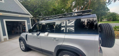 Union Jack Side Window Panel Overlay (Matte Black) - 2020+ Land Rover Defender 110 / 130 - 20LRDEFENDER110NVDP-MB-20LRDEFENDER110FPDP-MB-20LRDEFENDER110NVDP-MBX2-20LRDEFENDER110FPDP-MBX2-20LRDEFENDER110NVDP-WH-  DRIVEN - 9