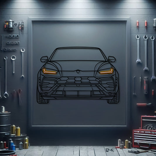 Urus Front View Metal Neon Car Wall Art - MTN0103 - MTN0103W99-MTN0103W115-MTN0103W140-  DRIVEN - 1