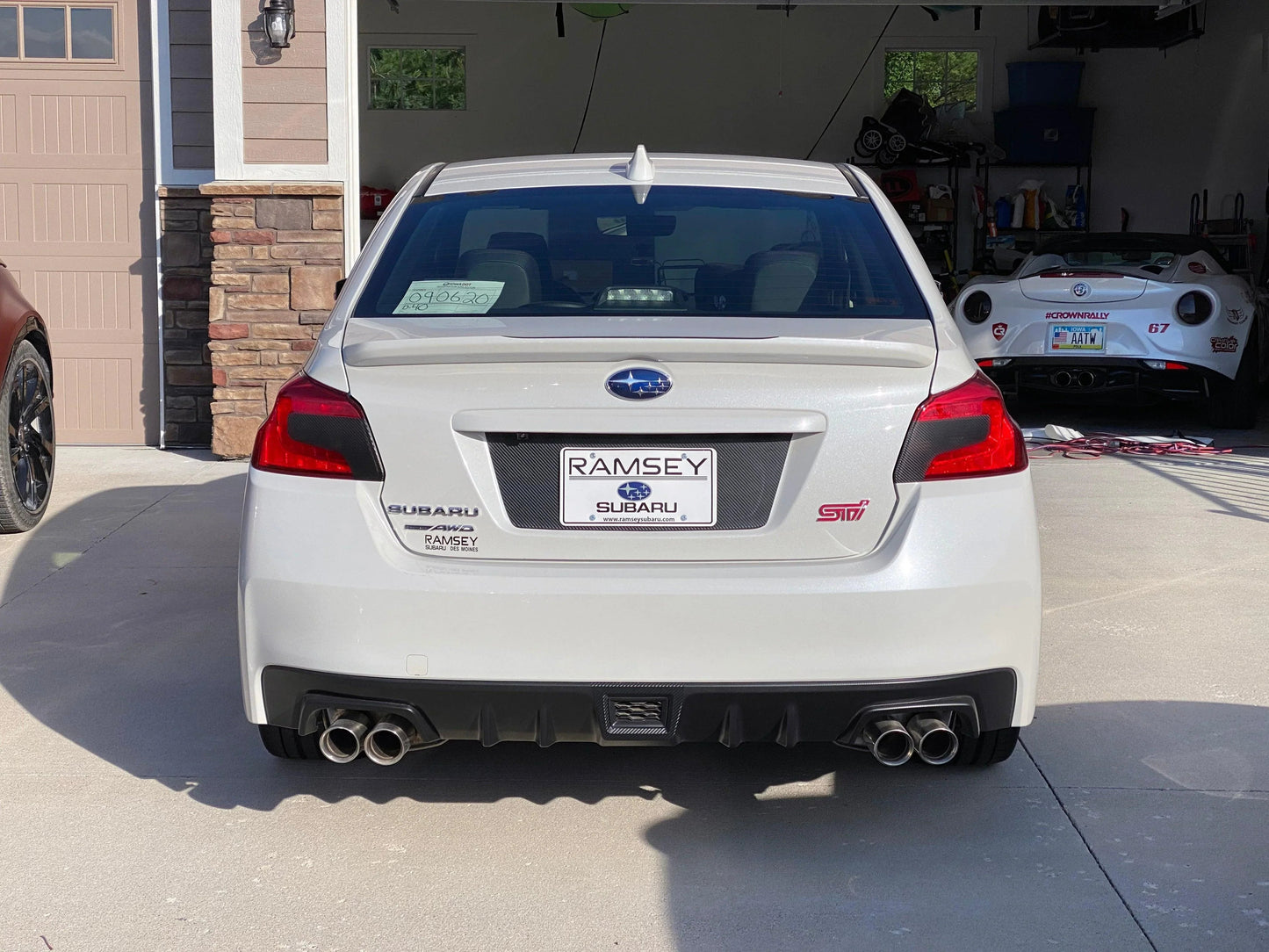 V1 3D Carbon License Plate Panel Black Out Overlays - 2015-2020 Subaru WRX / STI - 15WRXLPOL3DBK-  DRIVEN - 10