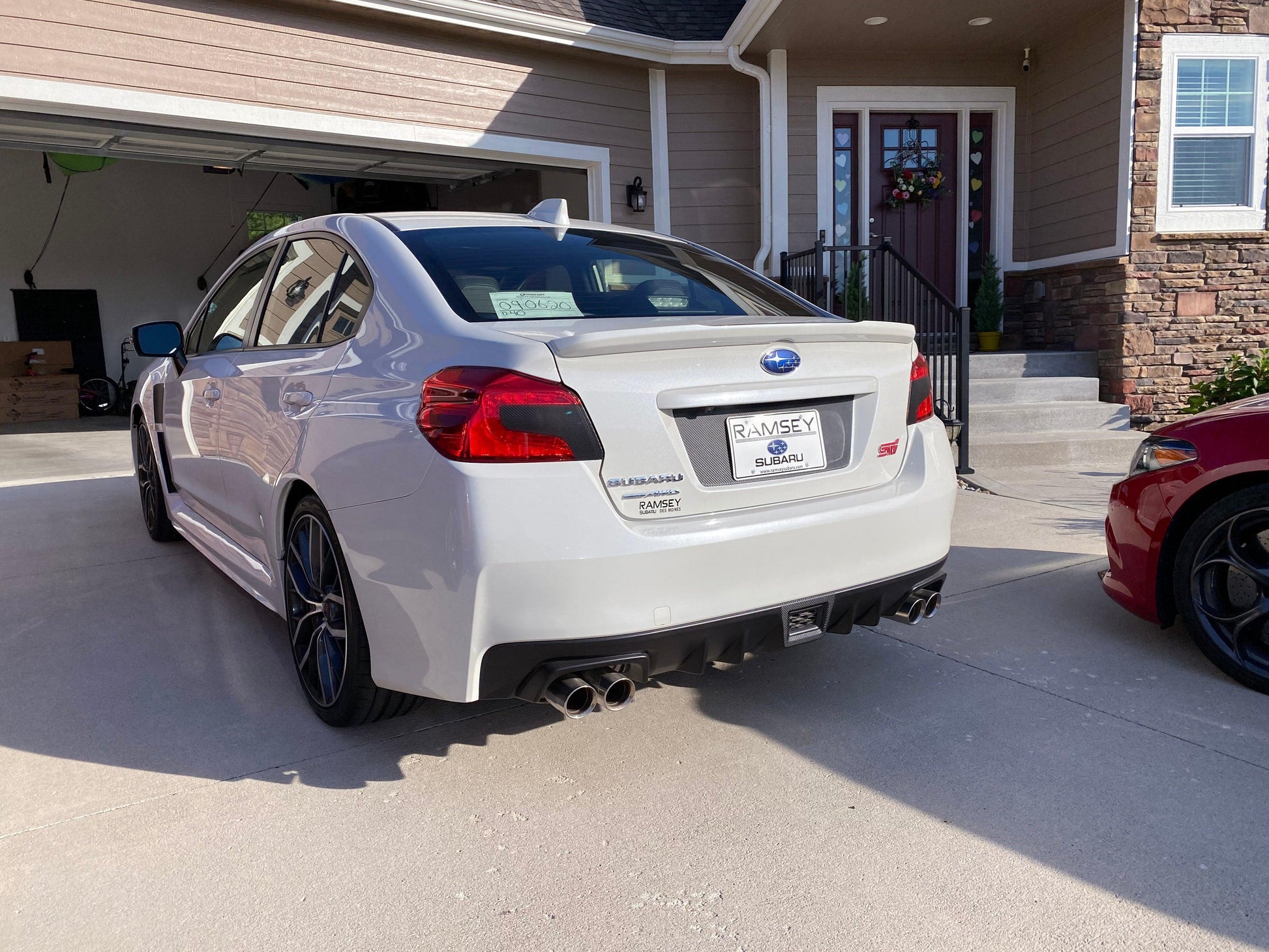 V1 3D Carbon License Plate Panel Black Out Overlays - 2015-2020 Subaru WRX / STI - 15WRXLPOL3DBK-  DRIVEN - 11