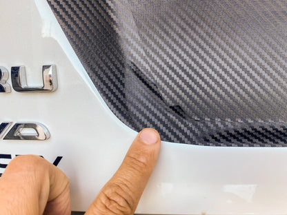 V1 3D Carbon License Plate Panel Black Out Overlays - 2015-2020 Subaru WRX / STI - 15WRXLPOL3DBK-  DRIVEN - 14