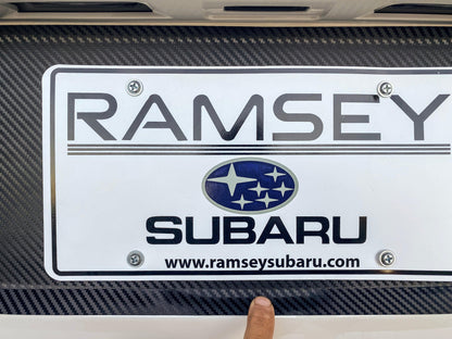 V1 3D Carbon License Plate Panel Black Out Overlays - 2015-2020 Subaru WRX / STI - 15WRXLPOL3DBK-  DRIVEN - 17