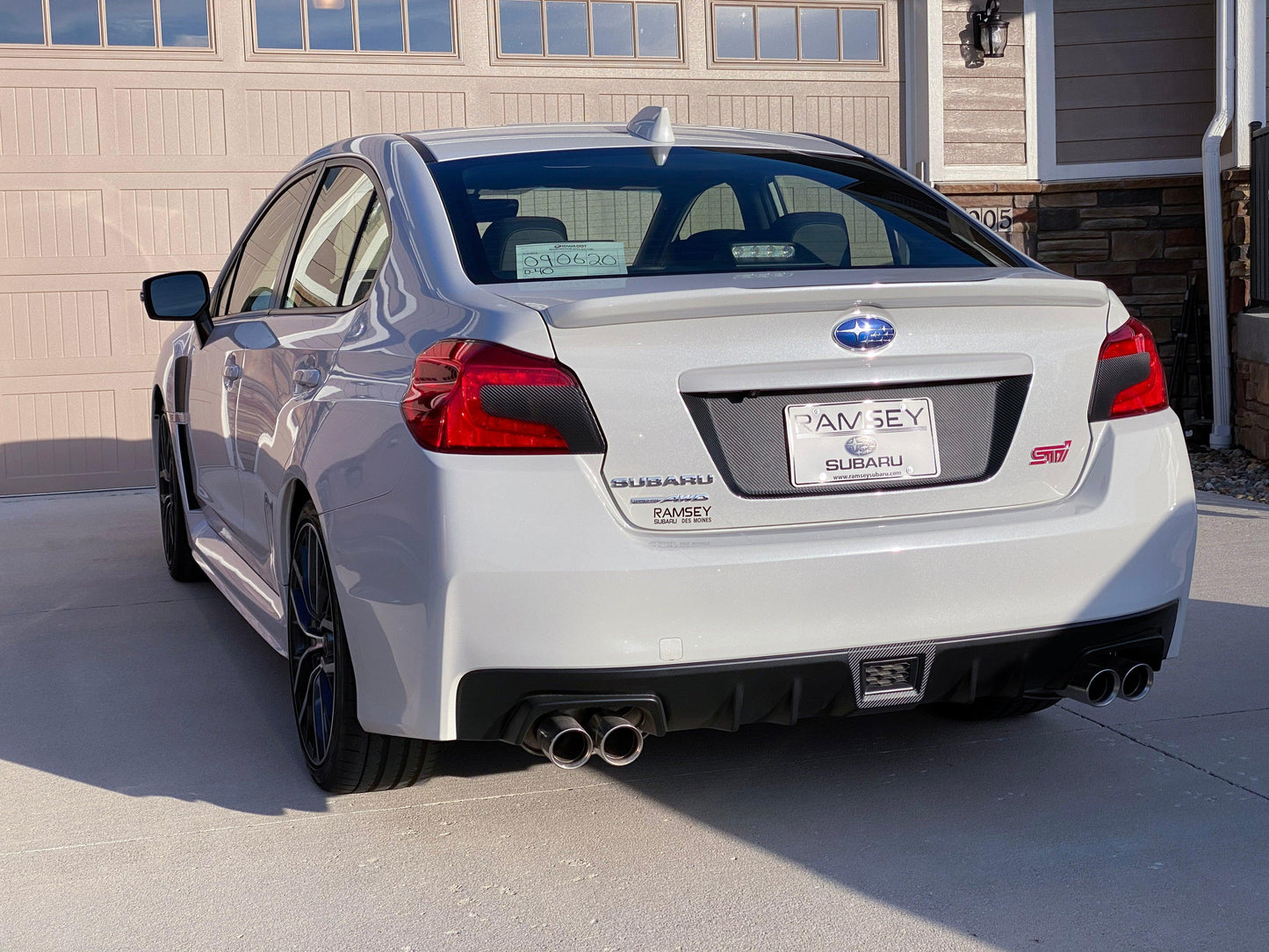 V1 3D Carbon License Plate Panel Black Out Overlays - 2015-2020 Subaru WRX / STI - 15WRXLPOL3DBK-  DRIVEN - 3