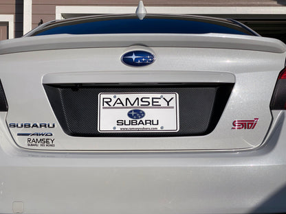 V1 3D Carbon License Plate Panel Black Out Overlays - 2015-2020 Subaru WRX / STI - 15WRXLPOL3DBK-  DRIVEN - 7