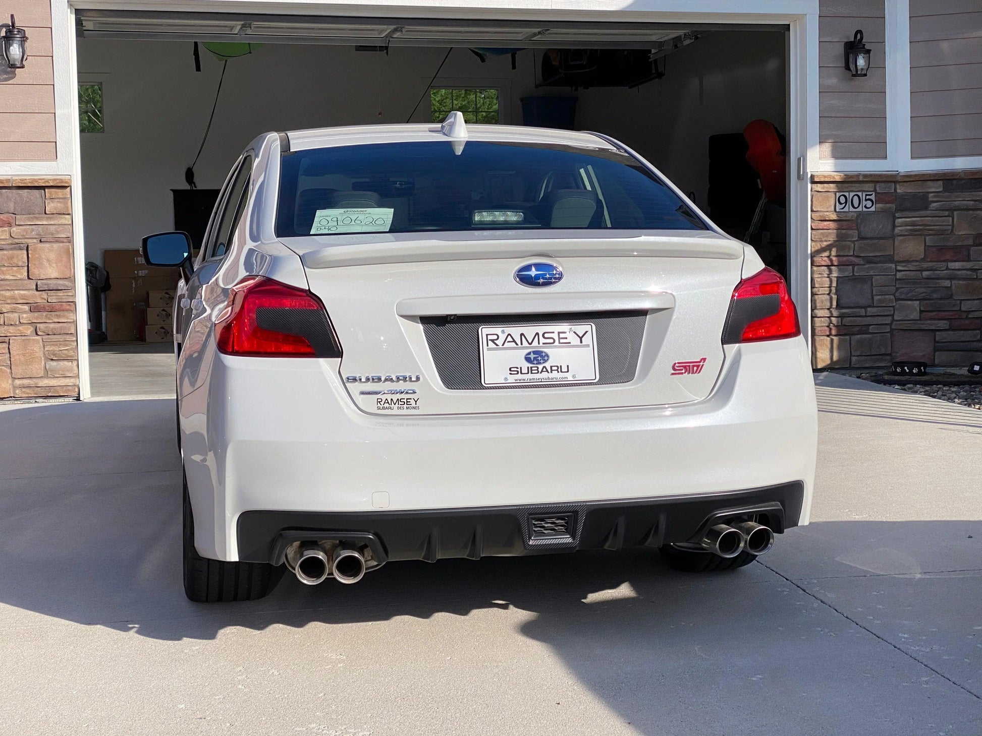 V1 3D Carbon License Plate Panel Black Out Overlays - 2015-2020 Subaru WRX / STI - 15WRXLPOL3DBK-  DRIVEN - 8