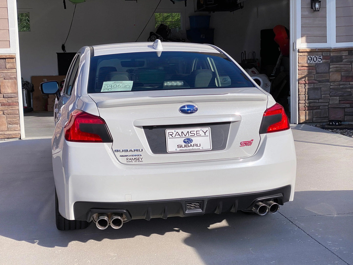 V1 3D Carbon License Plate Panel Black Out Overlays - 2015-2020 Subaru WRX / STI - 15WRXLPOL3DBK-  DRIVEN - 9