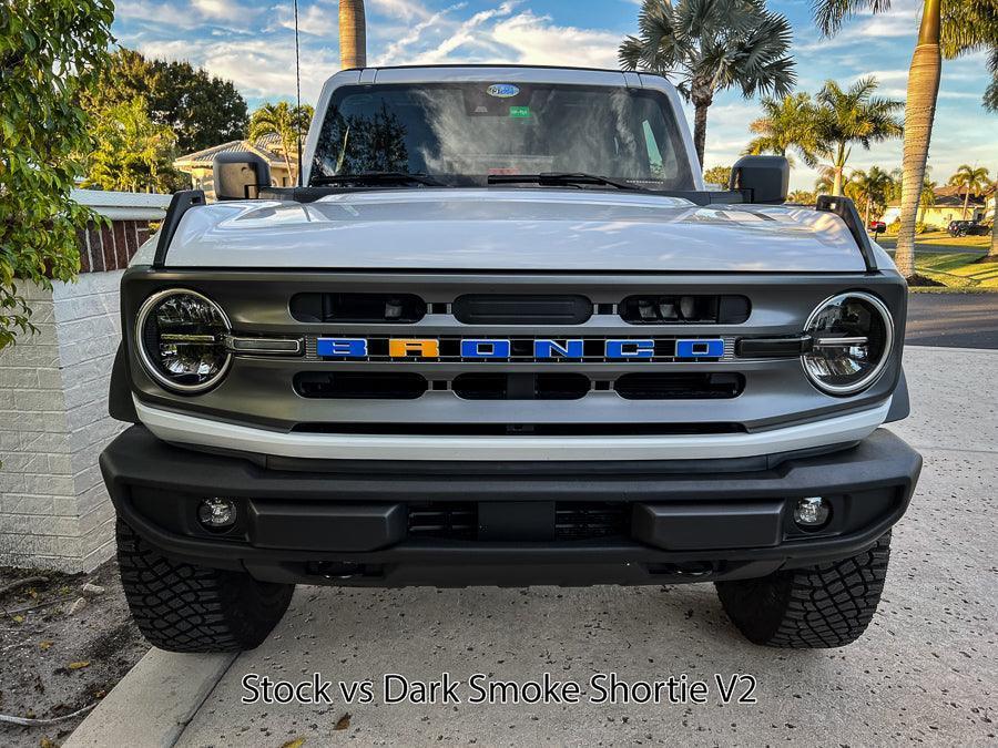 V2 Smoked Shortie Style Light Bar Overlays - 2021+ Bronco (Standard Headlights) - 21BRONCOHLSHORTDS-21BRONCOHLSHORTLS-21BRONCOHLSHORTST-21BRONCOHLSHORTCB-21BRONCOHLSHORTHC-  DRIVEN - 3