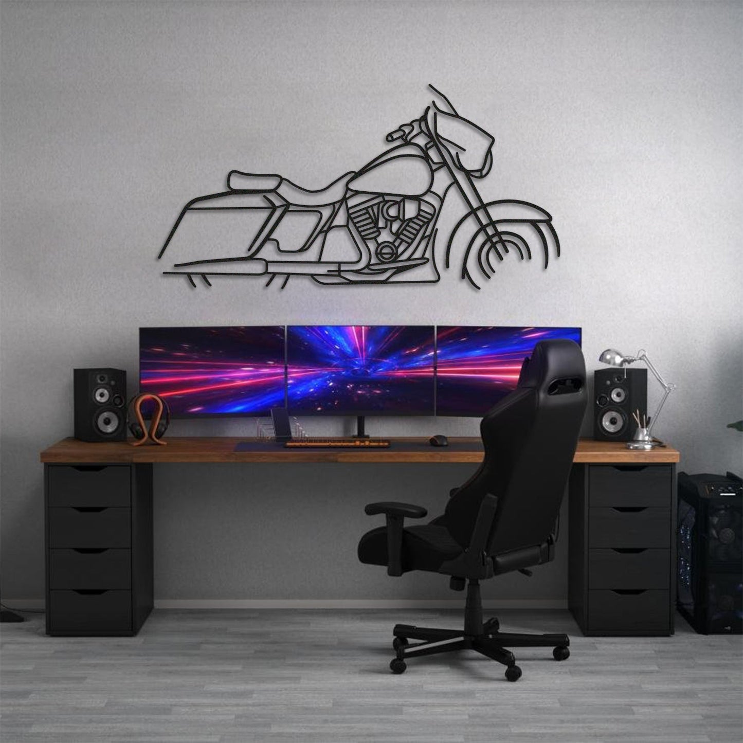 Harley Davidson Street Glide Metal Motorcycle Wall Art - MT1094 - MT1094B49L-MT1094B69L-MT1094B80L-MT1094B99L-MT1094B120L-  DRIVEN - 8