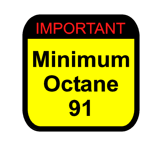 Warning Sticker Minimum Octane Rating (Pair) - Universal - 91OCTANEPR-93OCTANEPR-  DRIVEN - 1