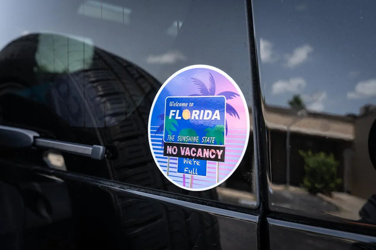 Welcome to Florida No Vacancy We're Full Sticker 3.5" - FLFULL-WH-FLFULL-HOLO-  DRIVEN - 2