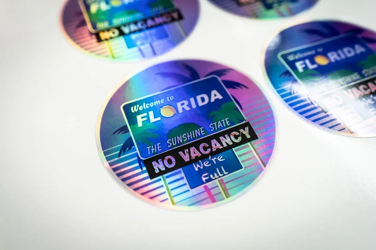 Welcome to Florida No Vacancy We're Full Sticker 3.5" - FLFULL-WH-FLFULL-HOLO-  DRIVEN - 3