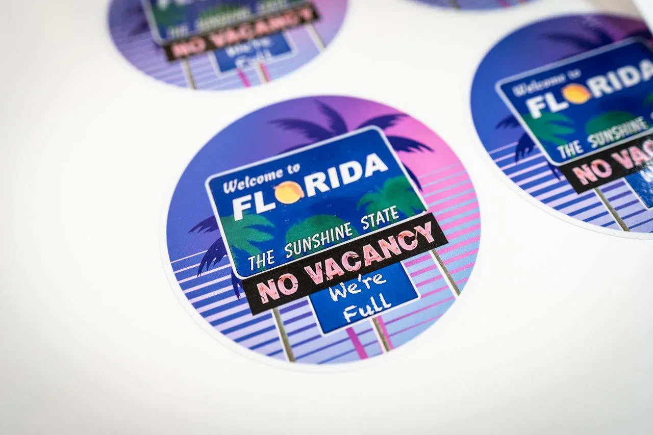 Welcome to Florida No Vacancy We're Full Sticker 3.5" - FLFULL-WH-FLFULL-HOLO-  DRIVEN - 4