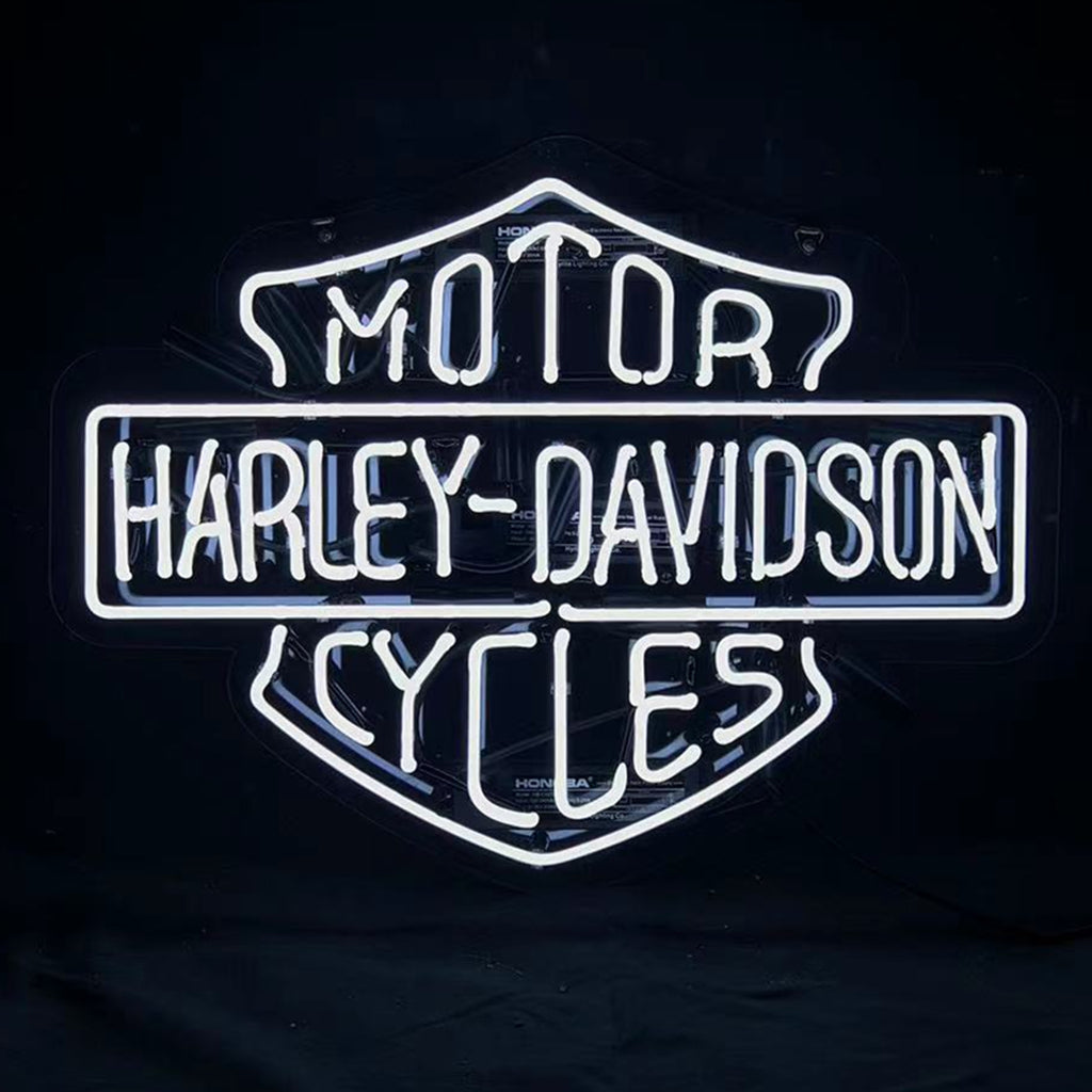 White Harley Davidson Motorcycle Neon Signs Light - ME094C-  DRIVEN - 2
