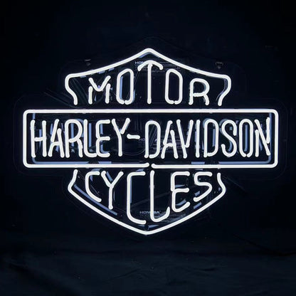 White Harley Davidson Motorcycle Neon Signs Light - ME094C-  DRIVEN - 2