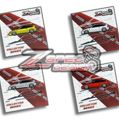 Honda CRX (Red/White/Yellow/Glitter-Silver) Collector Lapel/Hat Pin - ZSPEC Design - ZSD-584633-ZSD-584640-ZSD-584657-ZSD-584664-  DRIVEN - 1