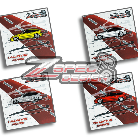 Honda CRX (Red/White/Yellow/Glitter-Silver) Collector Lapel/Hat Pin - ZSPEC Design - ZSD-584633-ZSD-584640-ZSD-584657-ZSD-584664-  DRIVEN - 1