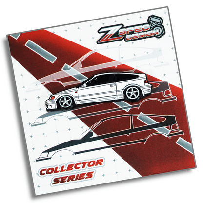 Honda CRX (Red/White/Yellow/Glitter-Silver) Collector Lapel/Hat Pin - ZSPEC Design - ZSD-584633-ZSD-584640-ZSD-584657-ZSD-584664-  DRIVEN - 4
