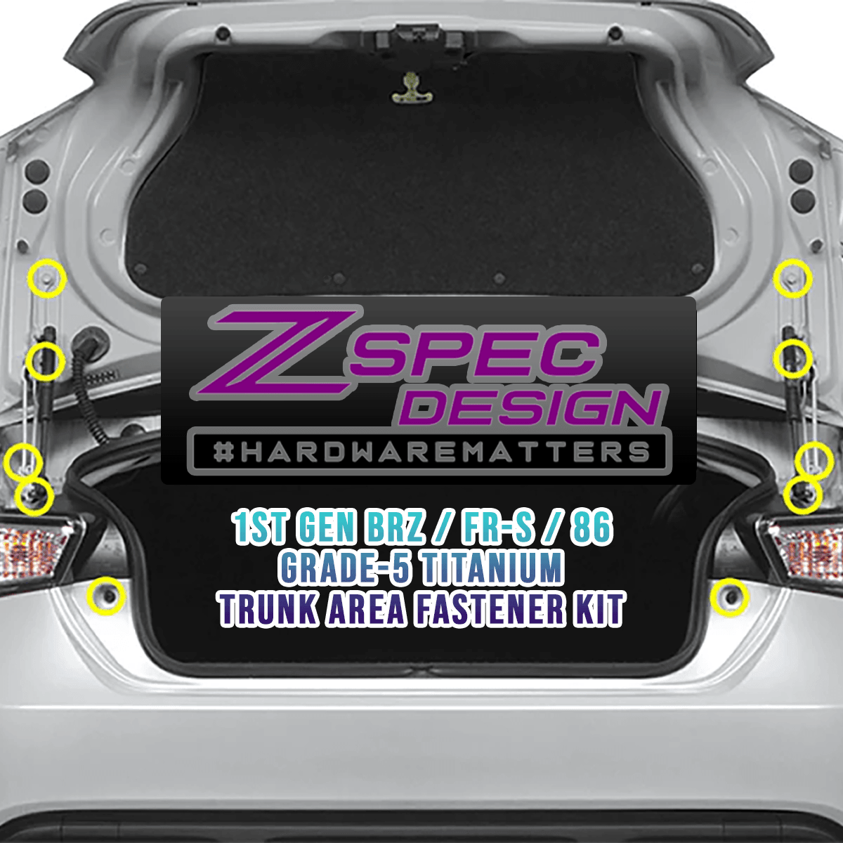 ZSPEC Stage-3 Dress Up Bolts® Fastener Kit for Scion FRS, Subaru BRZ, Toyota 86 '13-21, Titanium - ZSD-574078-ZSD-574085-ZSD-574092-ZSD-574108-ZSD-574115-  DRIVEN - 14