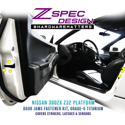 ZSPEC Dress Up Bolts® Fastener Kit, Door Jams Area for Nissan Z32 300zx, Titanium - ZSD-200816-ZSD-200823-ZSD-200830-ZSD-200847-ZSD-200854-  DRIVEN - 1