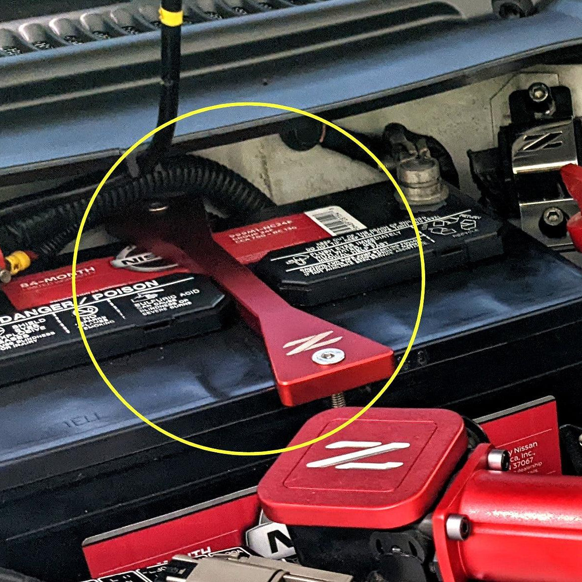 ZSPEC Battery Hold Down/Bracket for '90-96 Nissan Z32 300zx, Billet w/ Stainless Hardware - ZSD-565557-ZSD-565564-ZSD-565571-ZSD-565588-ZSD-565595-  DRIVEN - 3