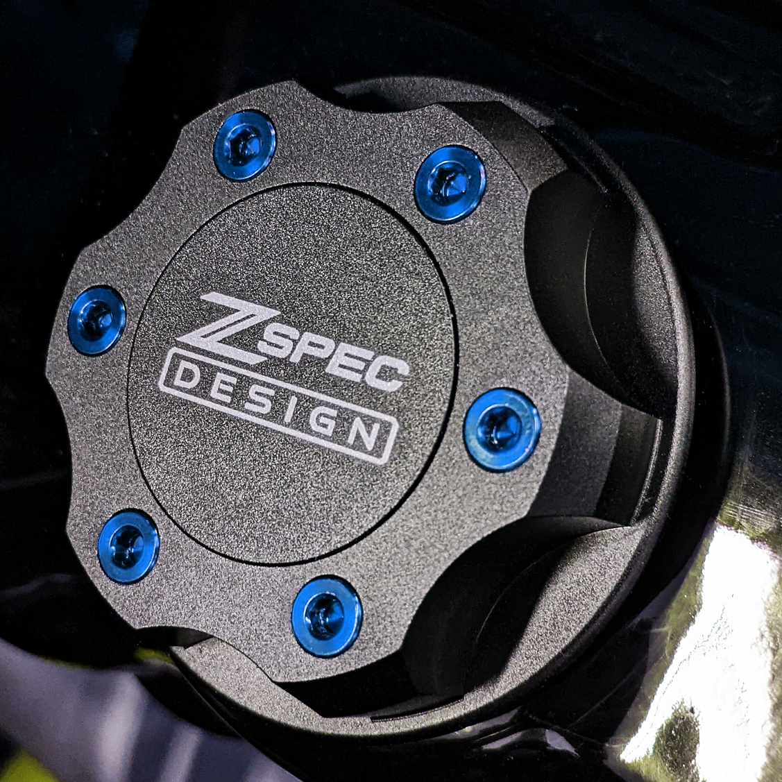 ZSPEC Billet Oil Filler Cap for Nissan/Infiniti/Datsun, Black Cap w/ Titanium Accent - ZSD-386244-ZSD-386251-ZSD-386268-ZSD-386275-ZSD-386282-  DRIVEN - 1