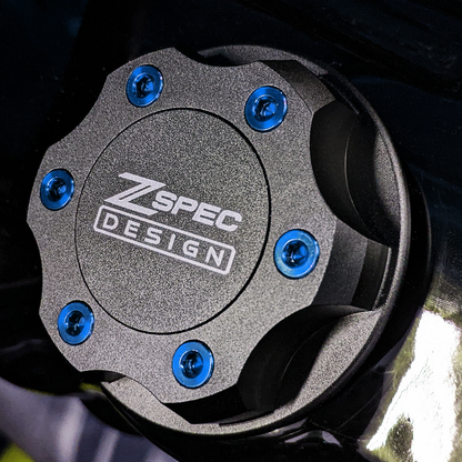 ZSPEC Billet Oil Filler Cap for Nissan/Infiniti/Datsun, Black Cap w/ Titanium Accent - ZSD-386244-ZSD-386251-ZSD-386268-ZSD-386275-ZSD-386282-  DRIVEN - 1