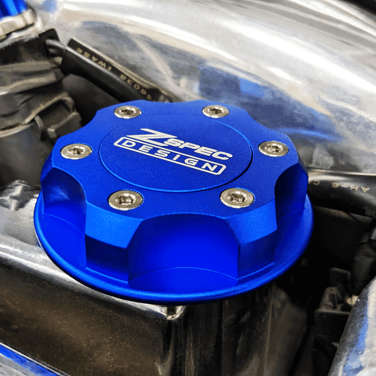 ZSPEC Billet Oil Filler Cap for Nissan/Infiniti/Datsun, Blue Cap w/ Titanium Accents - ZSD-386893-ZSD-386909-ZSD-386916-ZSD-386923-ZSD-386930-  DRIVEN - 2