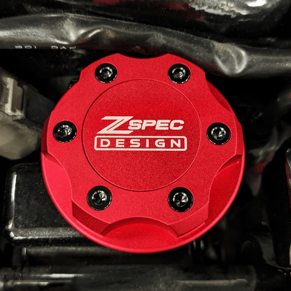 ZSPEC Billet Oil Filler Cap for Nissan/Infiniti/Datsun, Red Cap w/ Titanium Accents - ZSD-386305-ZSD-386312-ZSD-386329-ZSD-386336-ZSD-386343-  DRIVEN - 8