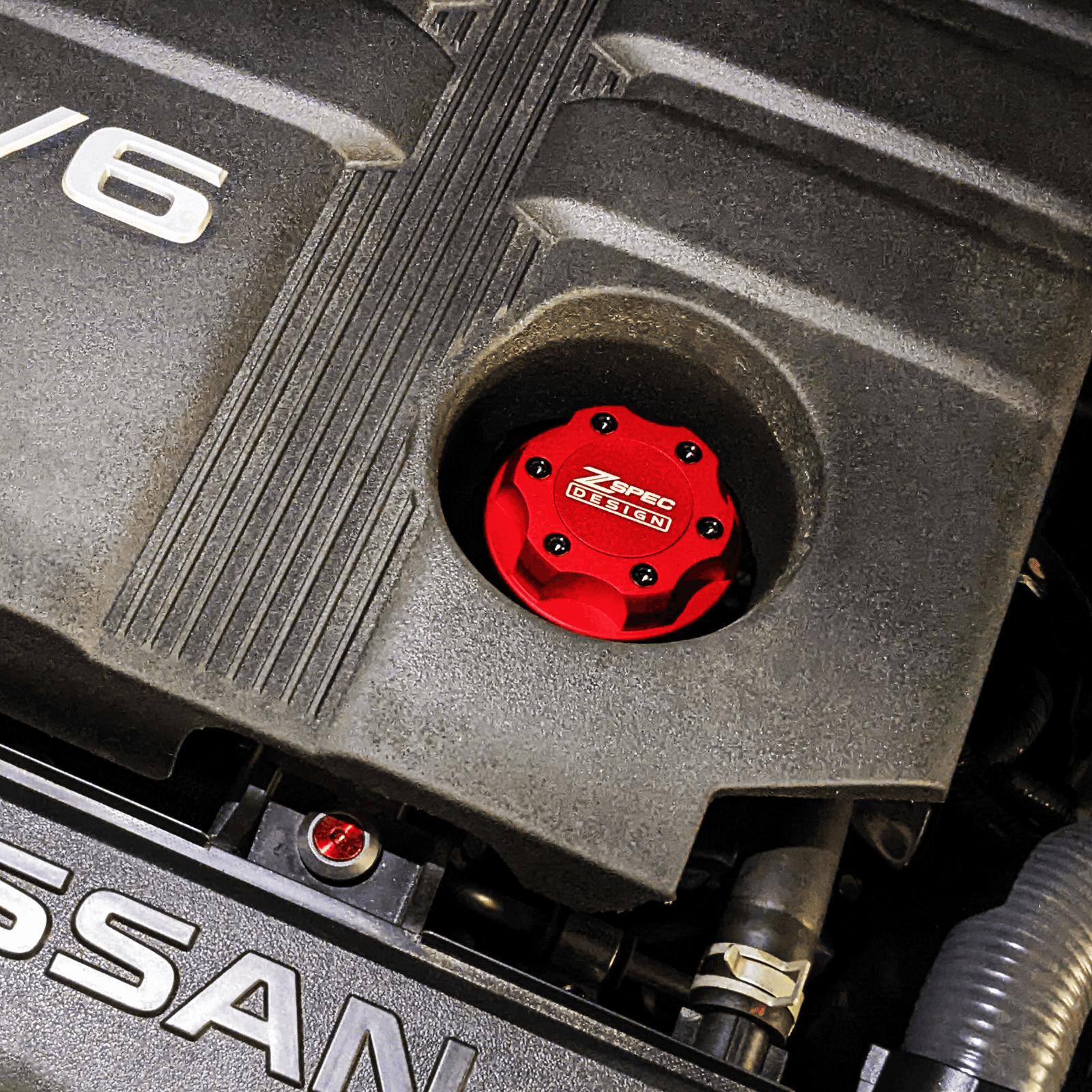 ZSPEC Billet Oil Filler Cap for Nissan/Infiniti/Datsun, Red Cap w/ Titanium Accents - ZSD-386305-ZSD-386312-ZSD-386329-ZSD-386336-ZSD-386343-  DRIVEN - 9