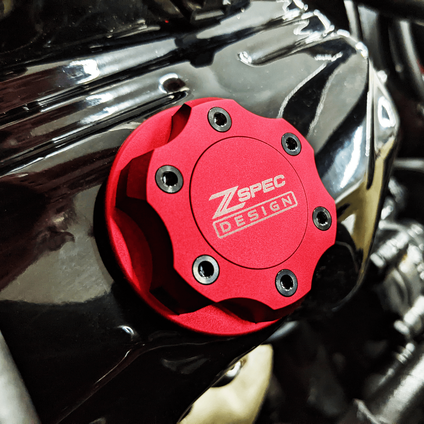 ZSPEC Billet Oil Filler Cap for Nissan/Infiniti/Datsun, Red Cap w/ Titanium Accents - ZSD-386305-ZSD-386312-ZSD-386329-ZSD-386336-ZSD-386343-  DRIVEN - 18