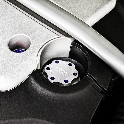 ZSPEC Billet Oil Filler Cap for Nissan/Infiniti/Datsun, Silver Cap w/ Titanium Accents - ZSD-386367-ZSD-386374-ZSD-386381-ZSD-386398-ZSD-386404-  DRIVEN - 3