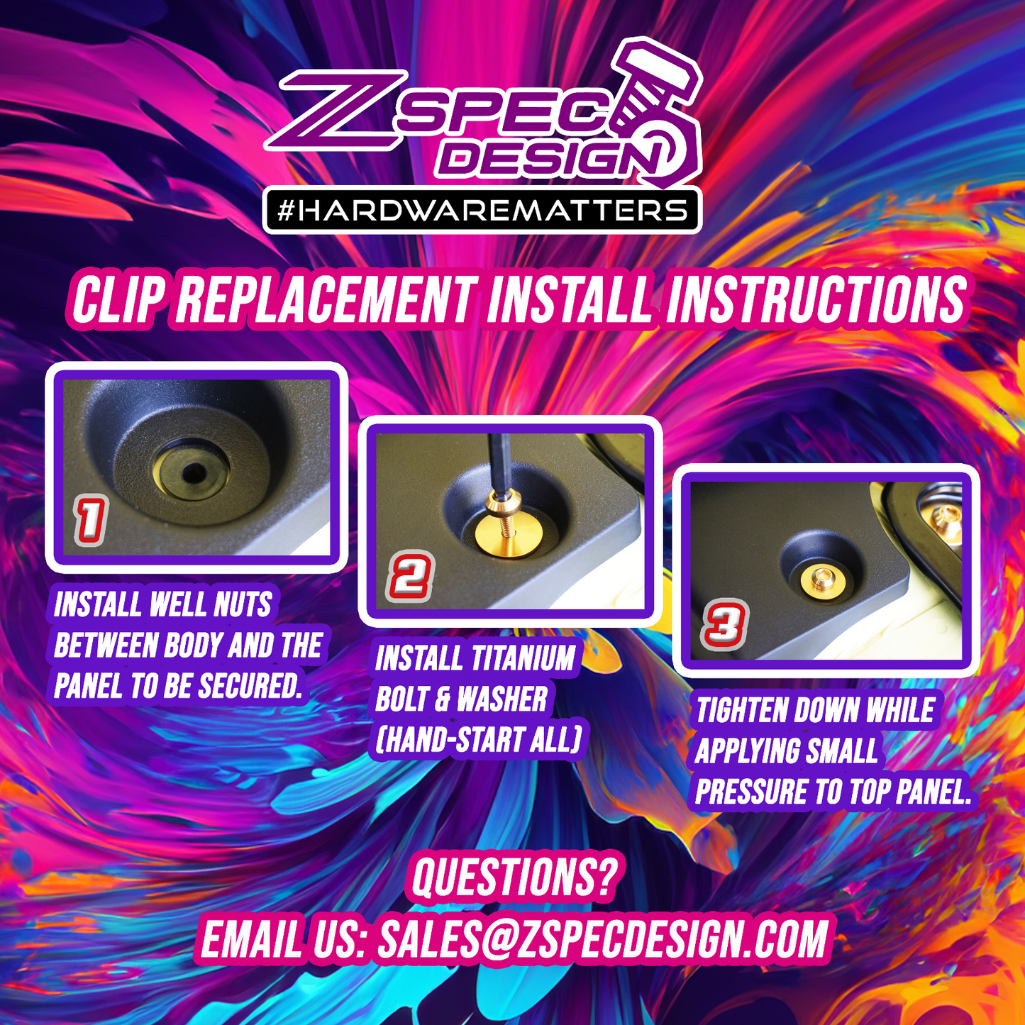 ZSPEC Plastic-Clips Replacements for Z1 Motorsports '09-20 Nissan 370z Z34 Radiator Guide, Titanium - ZSD-385490-ZSD-385506-ZSD-385513-ZSD-385520-ZSD-385537-  DRIVEN - 4