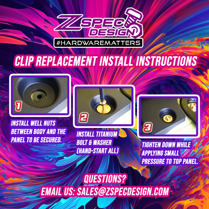 ZSPEC Plastic-Clips Replacements for Z1 Motorsports '09-20 Nissan 370z Z34 Radiator Guide, Titanium - ZSD-385490-ZSD-385506-ZSD-385513-ZSD-385520-ZSD-385537-  DRIVEN - 4