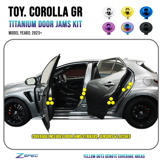 ZSPEC Door Jams Fastener Kit for the GR Corolla, Strikers/Latches/Switches, Titanium - ZSD-186745-ZSD-186752-ZSD-186769-ZSD-186776-ZSD-186783-  DRIVEN - 1