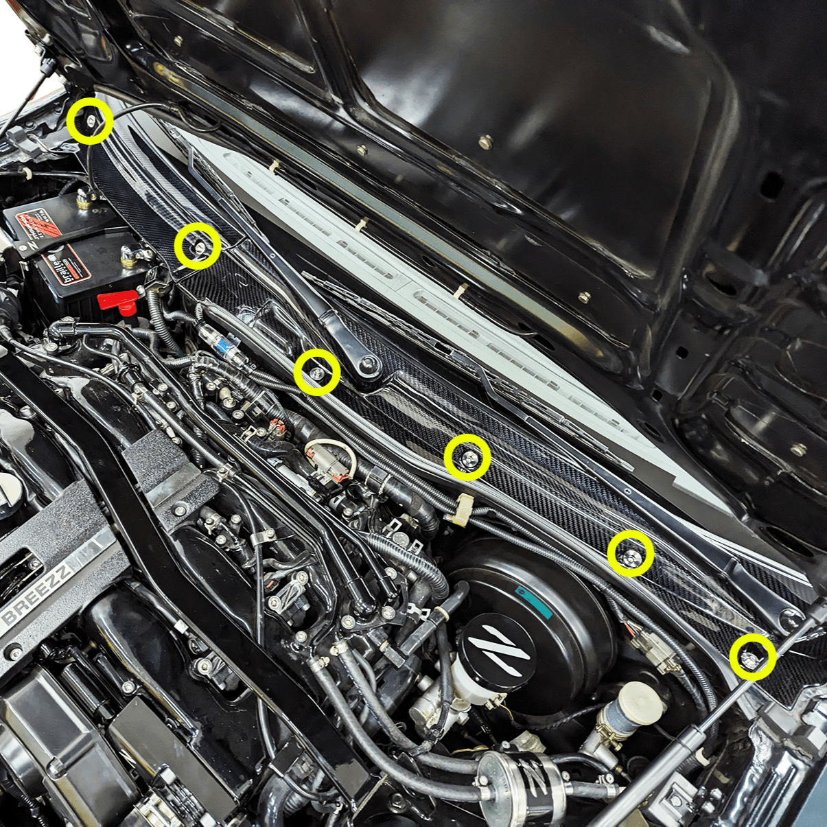 ZSPEC "Round Cowl-Clips" Replacement Solution for Z32 300zx, Titanium Fastener Kit w/ Well Nuts - ZSD-583711-ZSD-583728-ZSD-583735-ZSD-583742-ZSD-583759-  DRIVEN - 3