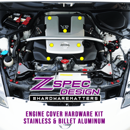 ZSPEC Engine Cover Fasteners for '03-09 Nissan 350z DE & HR, Stainless & Billet - ZSD-387272-ZSD-387289-ZSD-387296-ZSD-387302-ZSD-387319-  DRIVEN - 1