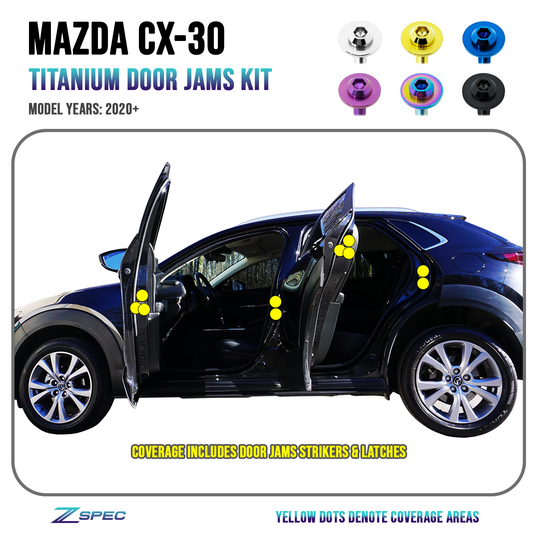 ZSPEC Door Jams Fastener Kit for the '20-24 Mazda CX-30, Titanium - ZSD-188206-ZSD-188213-ZSD-188220-ZSD-188237-ZSD-188244-  DRIVEN - 1