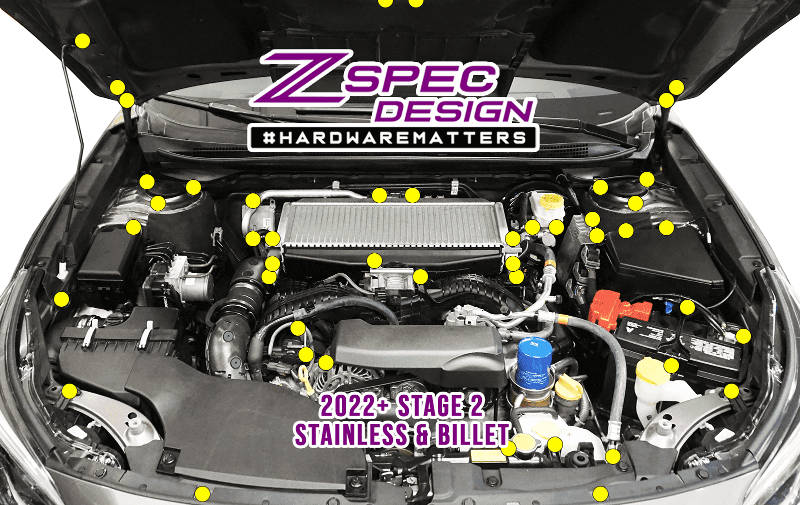 ZSPEC Stage-2 Dress Up Bolts® Fastener Kit for '22+ Subaru WRX & Legacy, Stainless & Billet - ZSD-009730-ZSD-009747-ZSD-009754-ZSD-009761-ZSD-009778-  DRIVEN - 1