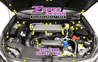 ZSPEC Stage-2 Dress Up Bolts® Fastener Kit for '22+ Subaru WRX & Legacy, Stainless & Billet - ZSD-009730-ZSD-009747-ZSD-009754-ZSD-009761-ZSD-009778-  DRIVEN - 1