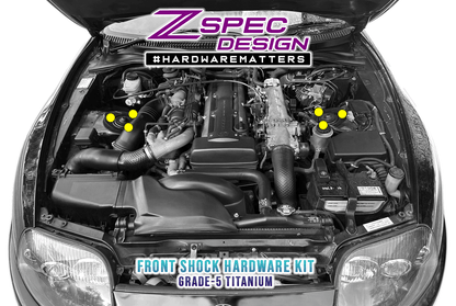 ZSPEC Front Shocks Fastener Kit for '93-02 Toyota Supra MKIV, Titanium - ZSD-201479-ZSD-201486-ZSD-201493-ZSD-201509-ZSD-201516-  DRIVEN - 1