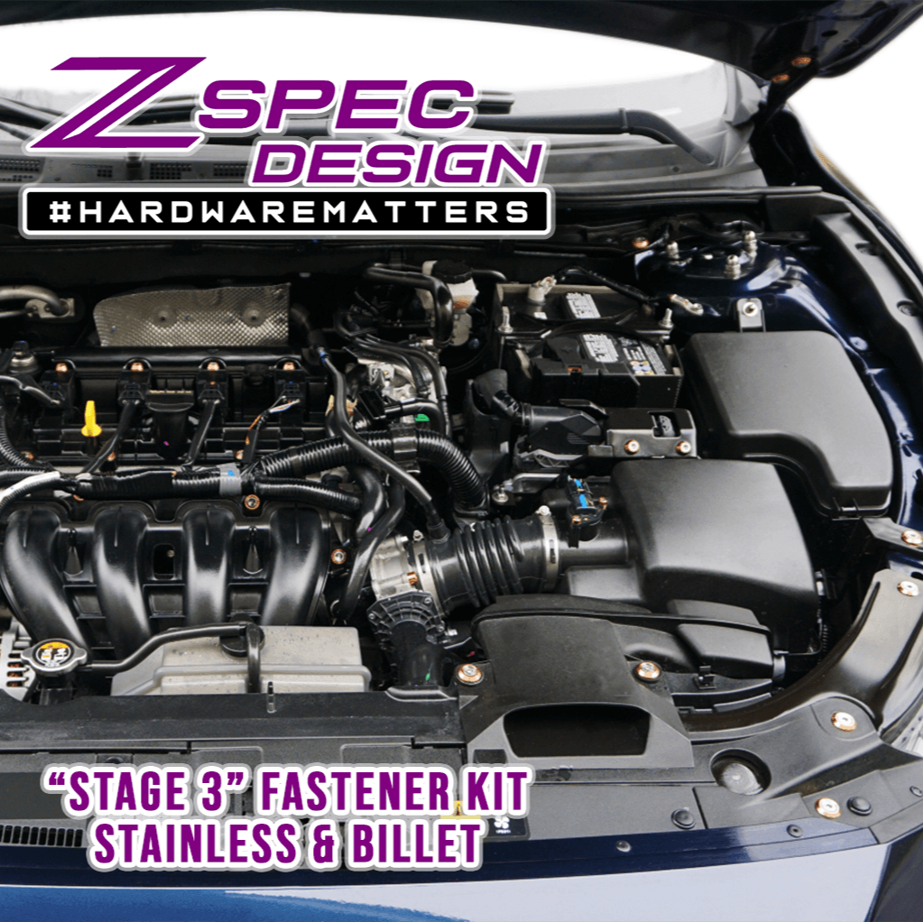 ZSPEC Stage-3 Dress Up Bolts® Fastener Kit for '14-17 Mazda3 2.0L, Stainless & Billet - ZSD-189746-ZSD-189753-ZSD-189760-ZSD-189777-ZSD-189784-  DRIVEN - 4