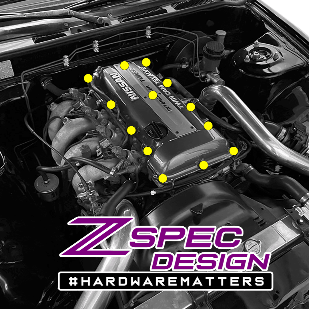 ZSPEC SR20DET (Non-VTC "Red Top") Valve Cover Hardware Kit, Grade-5 Titanium - ZSD-581878-ZSD-581885-ZSD-581892-ZSD-581908-ZSD-581915-  DRIVEN - 1