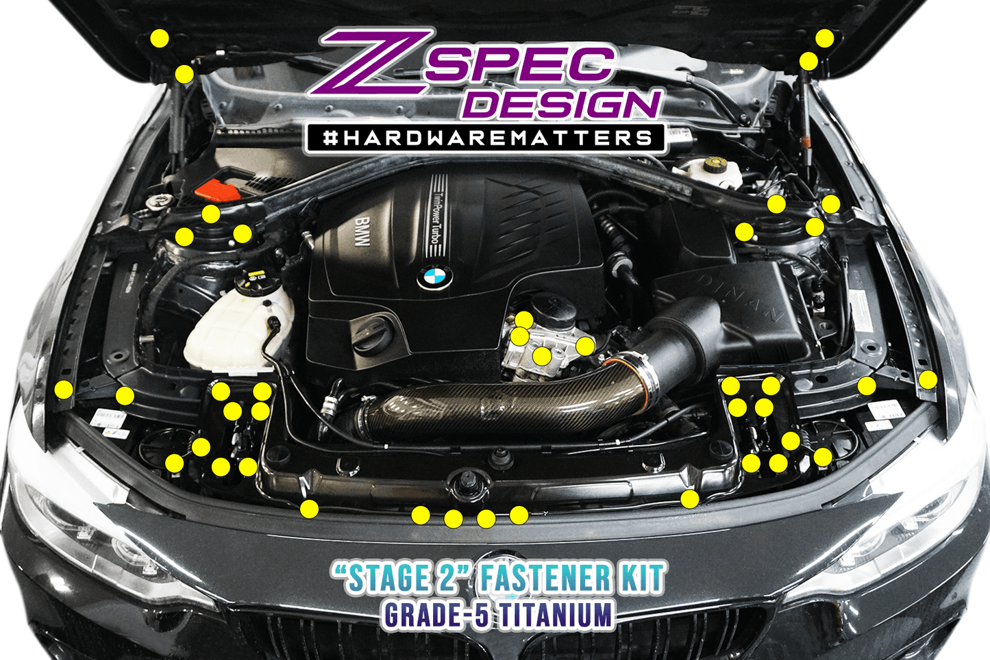 ZSPEC Stage-2 Dress Up Bolts® Fastener Kit for '14-19 BMW 435i F32 3.0T, Titanium - ZSD-200397-ZSD-200403-ZSD-200410-ZSD-200427-ZSD-200434-  DRIVEN - 1